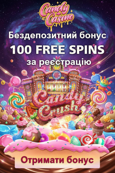 100 фріспінів без депозита в Candy Casino &mdash; подарунок для новачків
