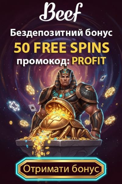Зображення для 50 фріспінів без депозиту за промокодом PROFIT у Beef Casino — новий шанс на виграш 50 фріспінів без депозиту за промокодом PROFIT у Beef Casino — новий шанс на виграш